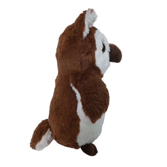 Kellytoy Brown White Owl Squeaky Dog Toy Plush Stuffed Animal Toy 9.5" - Picture 2 of 7